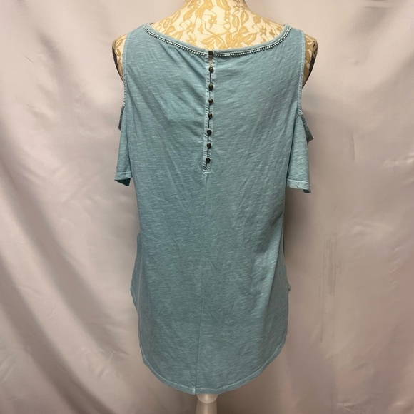 NWT Lucky Jade Cold-Shoulder Back Button Detailed Boho Top - Size M - Picture 4 of 16
